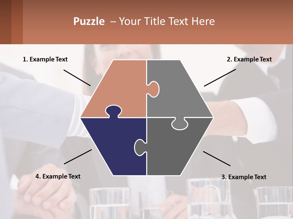 A Group Of People Shaking Hands Over A Table PowerPoint Template