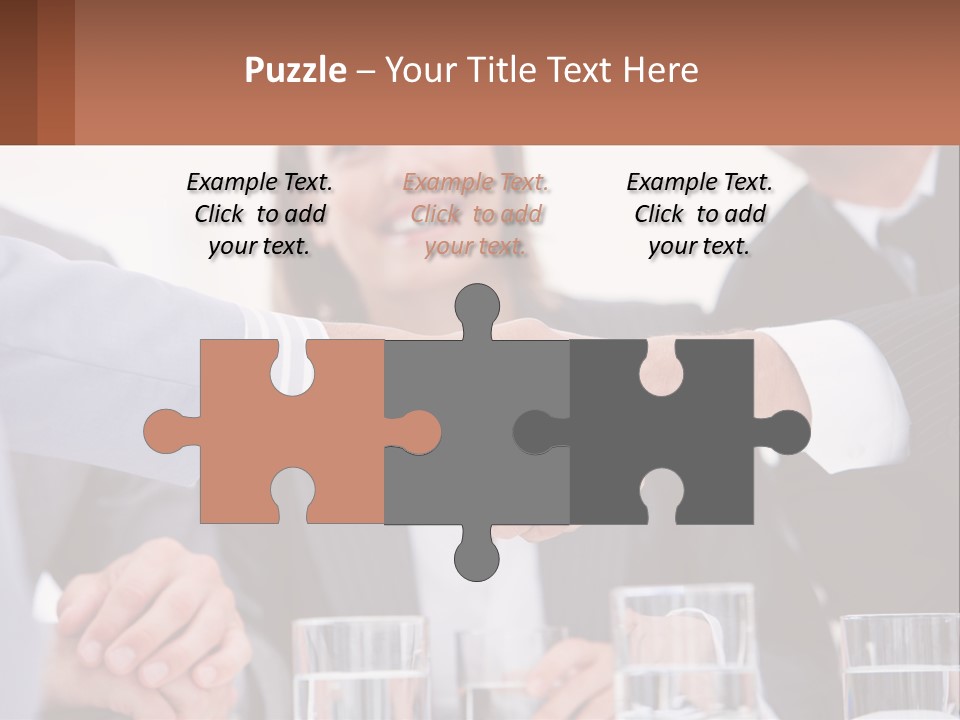 A Group Of People Shaking Hands Over A Table PowerPoint Template