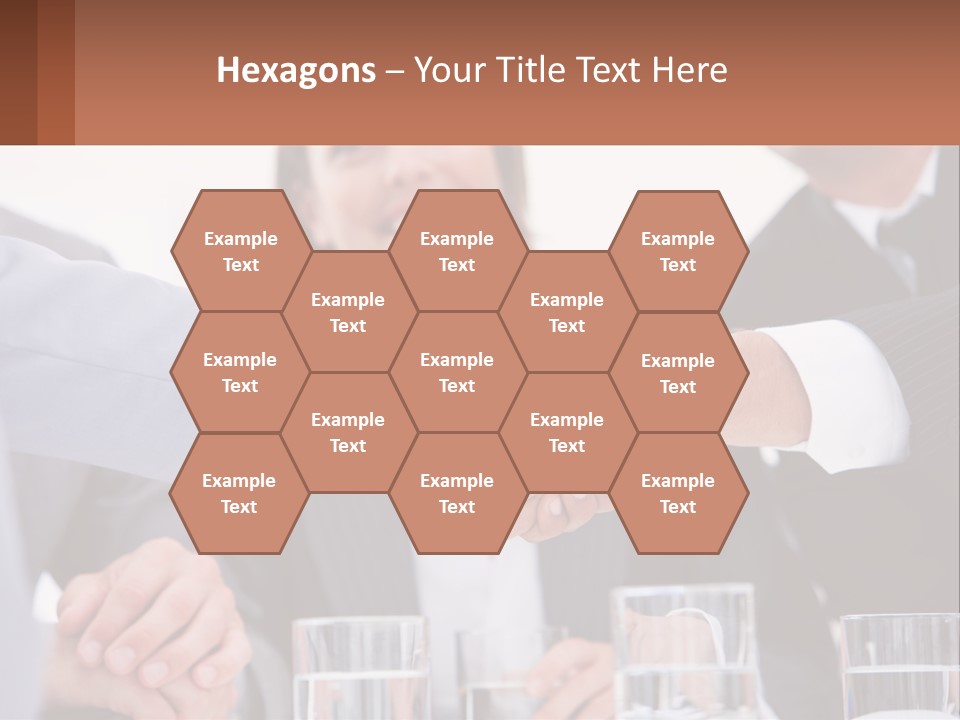 A Group Of People Shaking Hands Over A Table PowerPoint Template