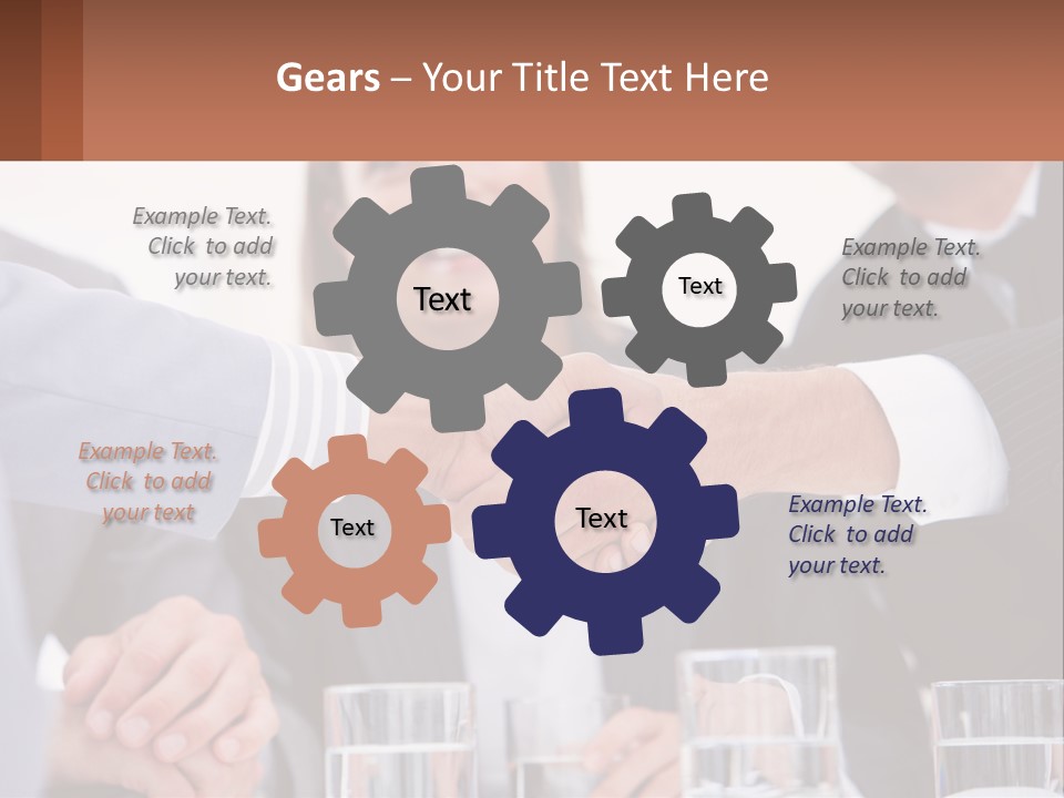 A Group Of People Shaking Hands Over A Table PowerPoint Template