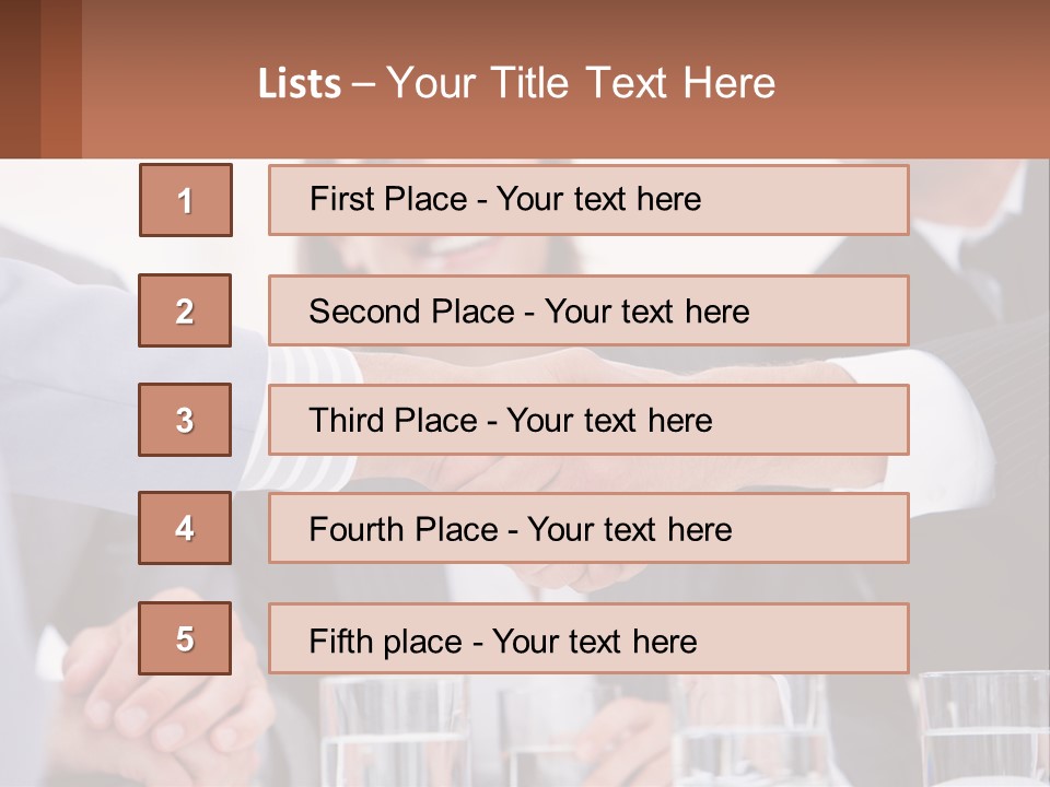 A Group Of People Shaking Hands Over A Table PowerPoint Template
