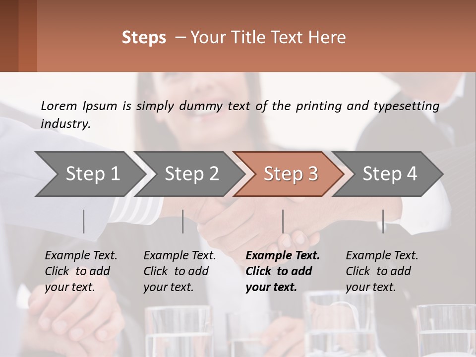 A Group Of People Shaking Hands Over A Table PowerPoint Template