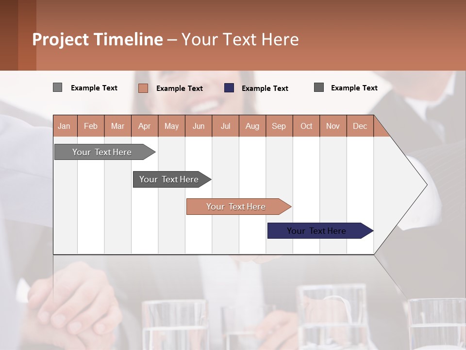 A Group Of People Shaking Hands Over A Table PowerPoint Template