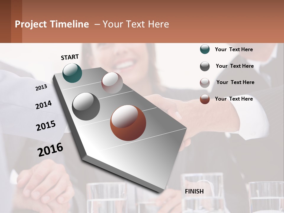 A Group Of People Shaking Hands Over A Table PowerPoint Template
