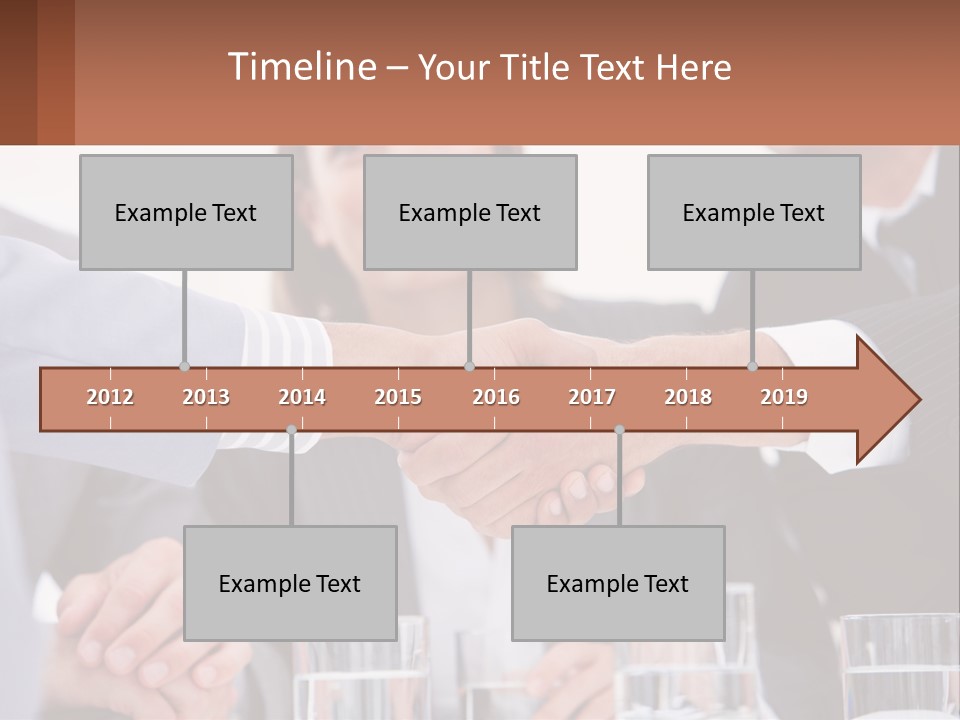 A Group Of People Shaking Hands Over A Table PowerPoint Template