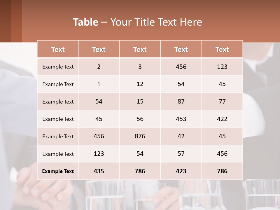 A Group Of People Shaking Hands Over A Table PowerPoint Template