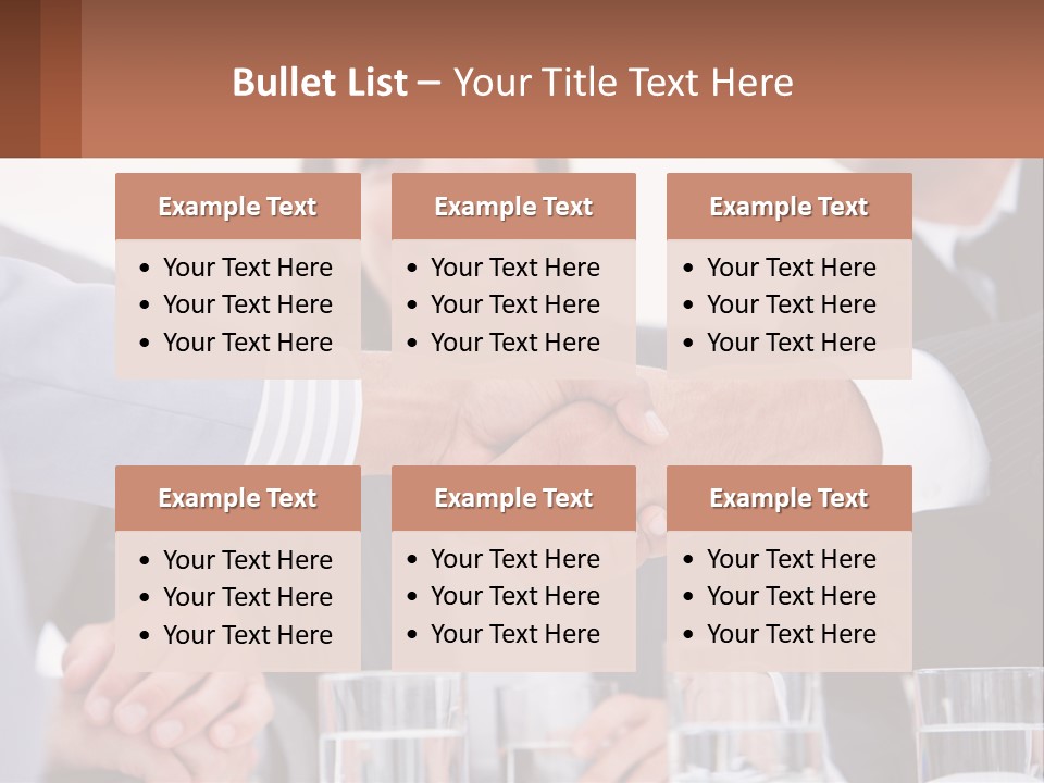 A Group Of People Shaking Hands Over A Table PowerPoint Template