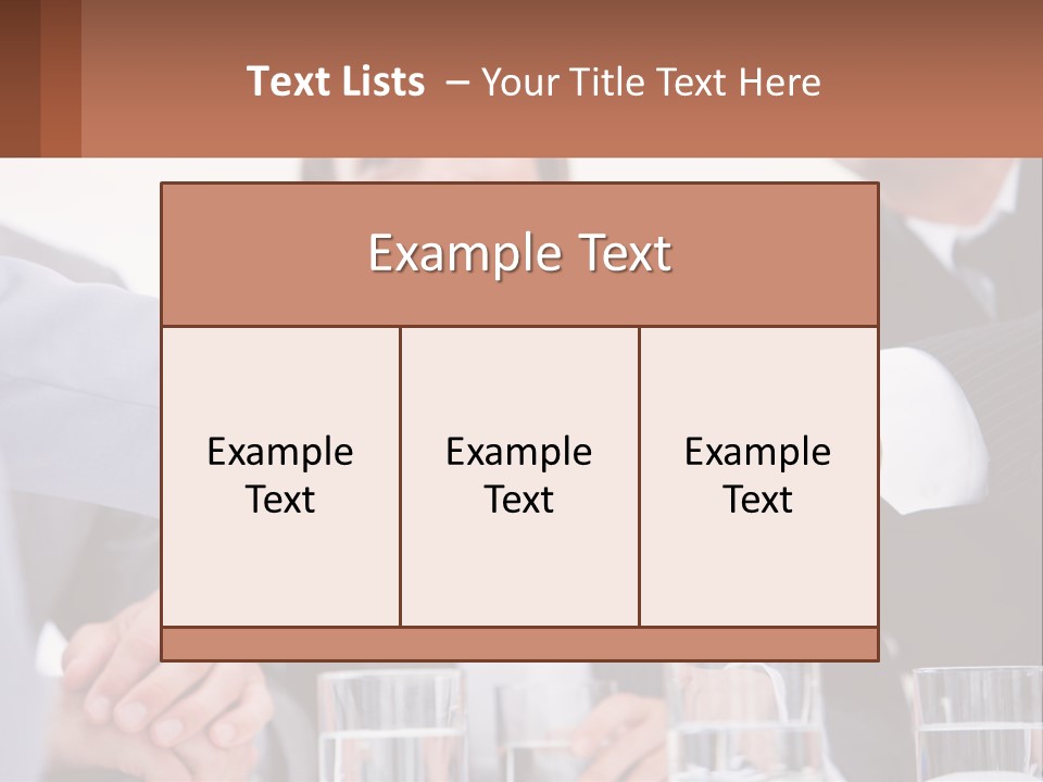 A Group Of People Shaking Hands Over A Table PowerPoint Template