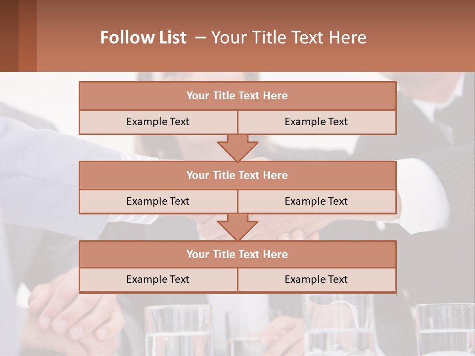 A Group Of People Shaking Hands Over A Table PowerPoint Template