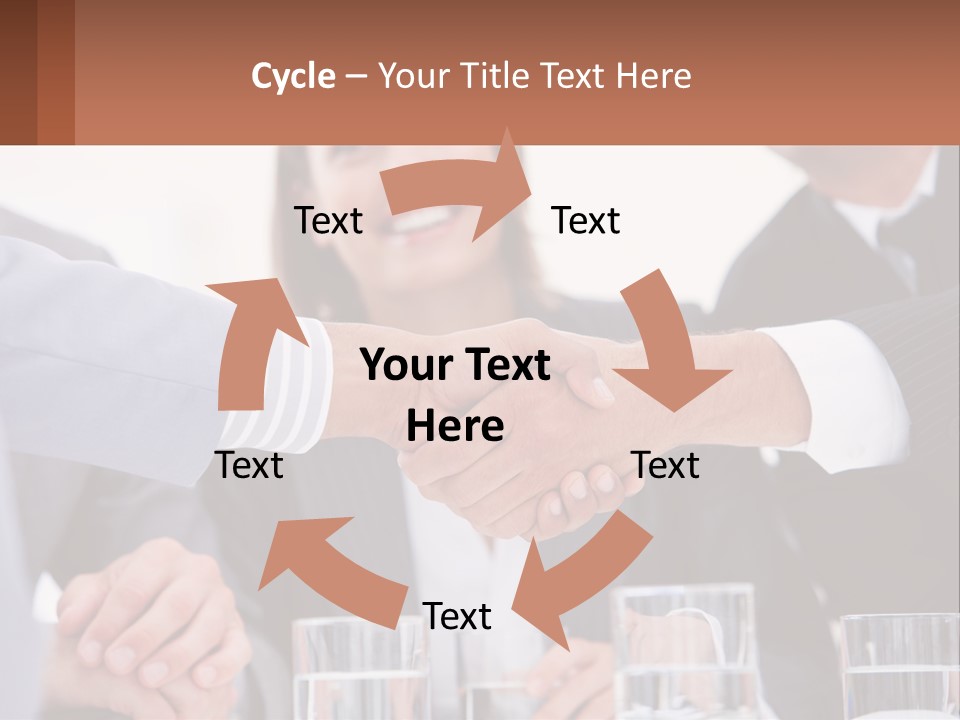 A Group Of People Shaking Hands Over A Table PowerPoint Template