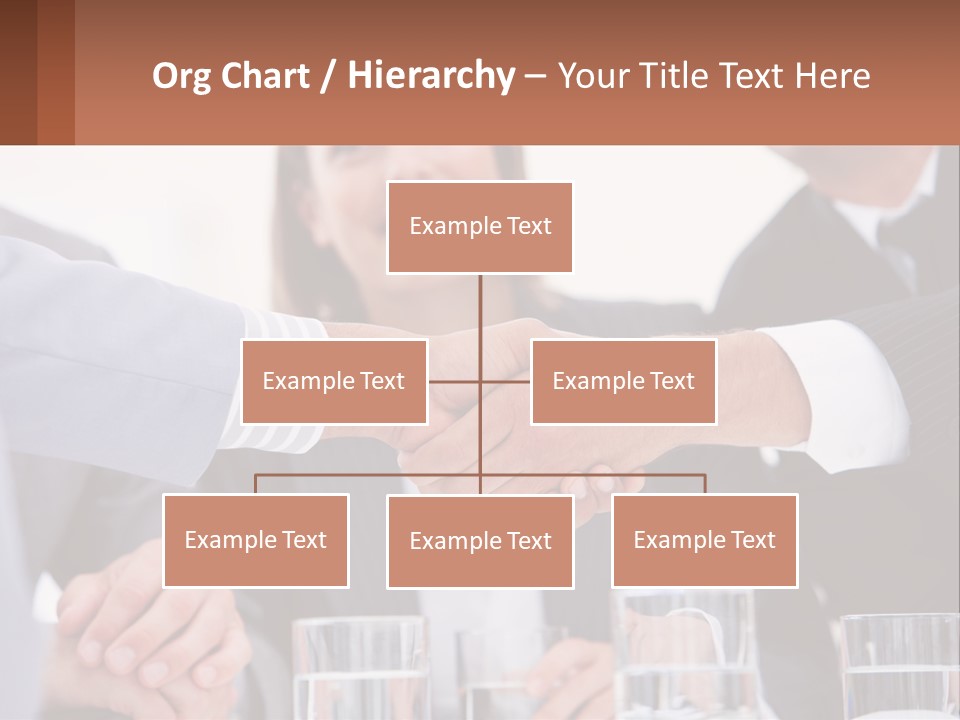 A Group Of People Shaking Hands Over A Table PowerPoint Template