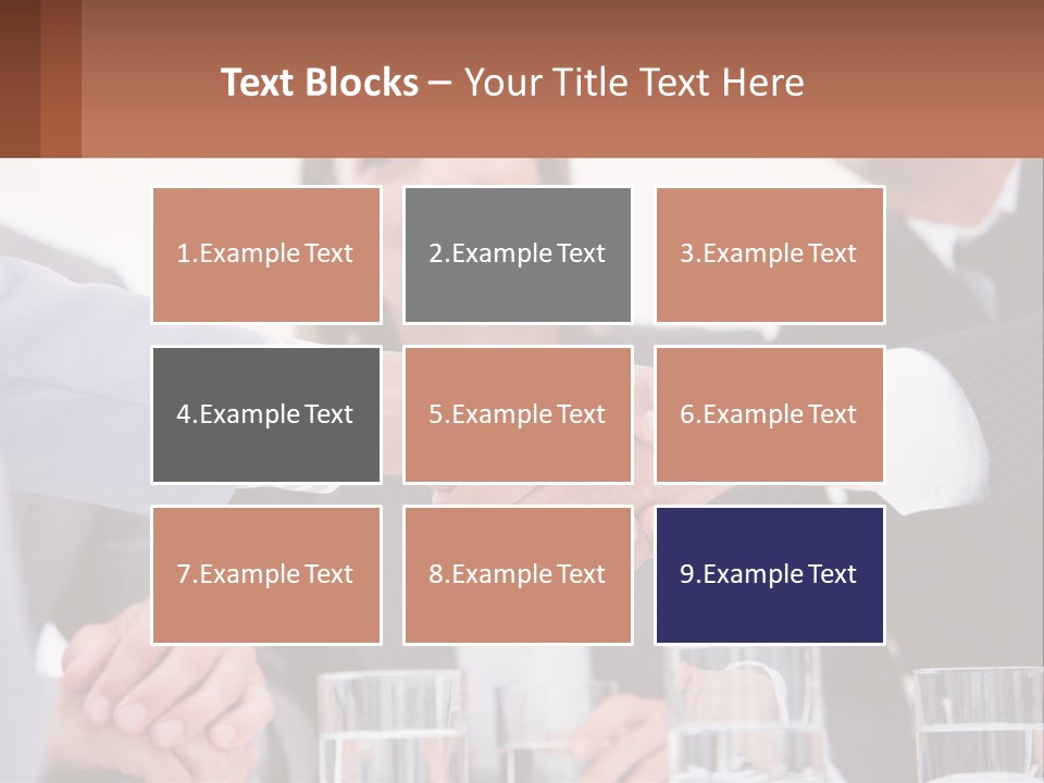 A Group Of People Shaking Hands Over A Table PowerPoint Template
