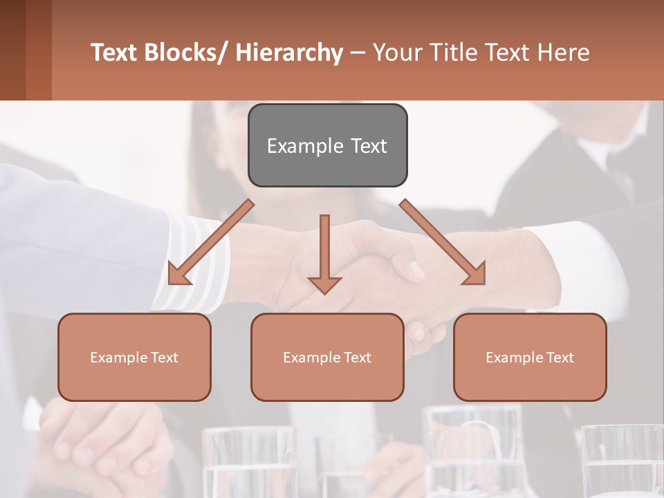 A Group Of People Shaking Hands Over A Table PowerPoint Template