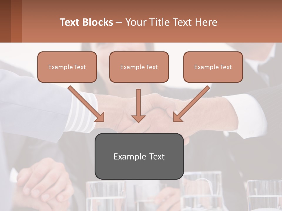 A Group Of People Shaking Hands Over A Table PowerPoint Template