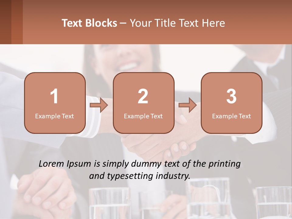 A Group Of People Shaking Hands Over A Table PowerPoint Template