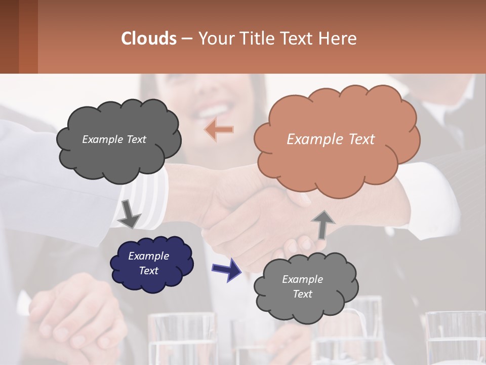 A Group Of People Shaking Hands Over A Table PowerPoint Template