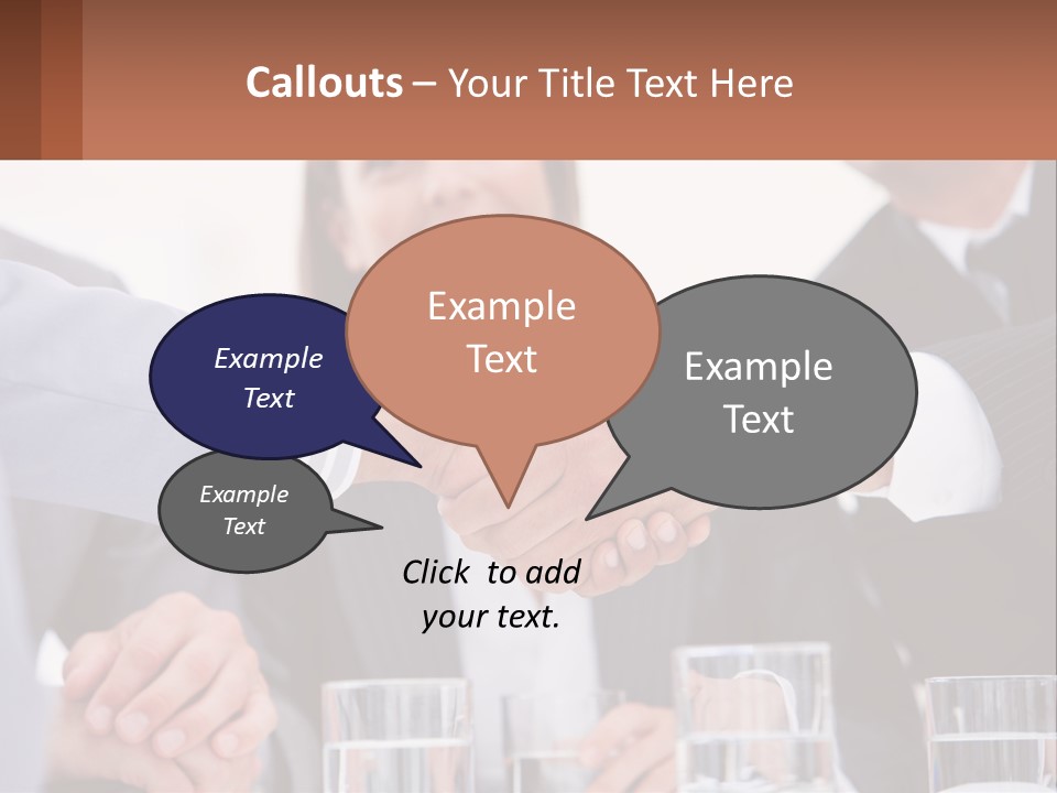 A Group Of People Shaking Hands Over A Table PowerPoint Template