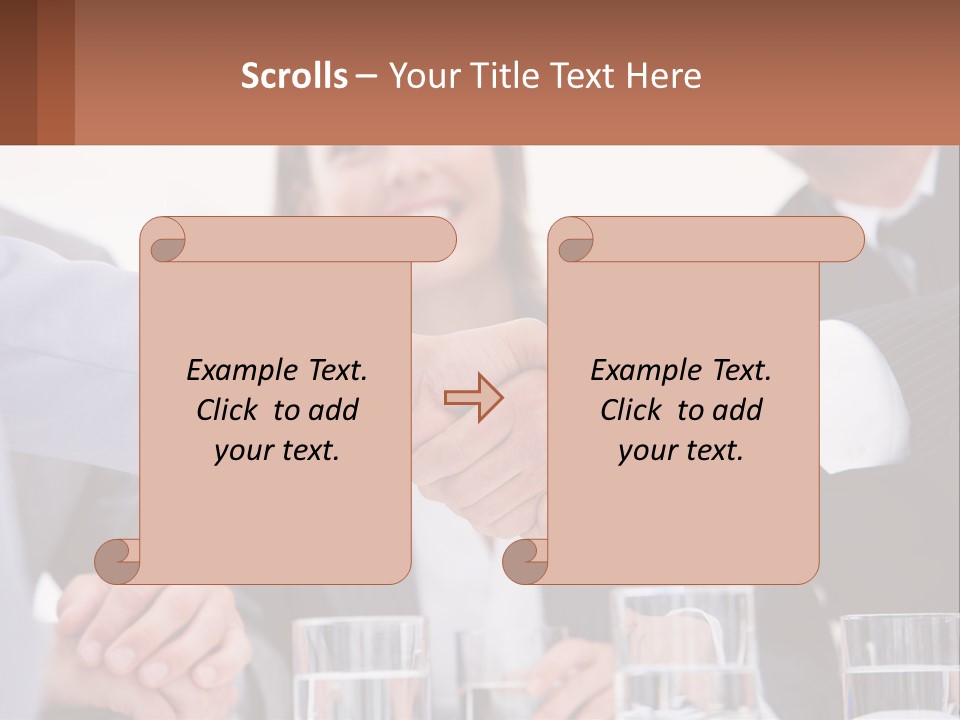 A Group Of People Shaking Hands Over A Table PowerPoint Template