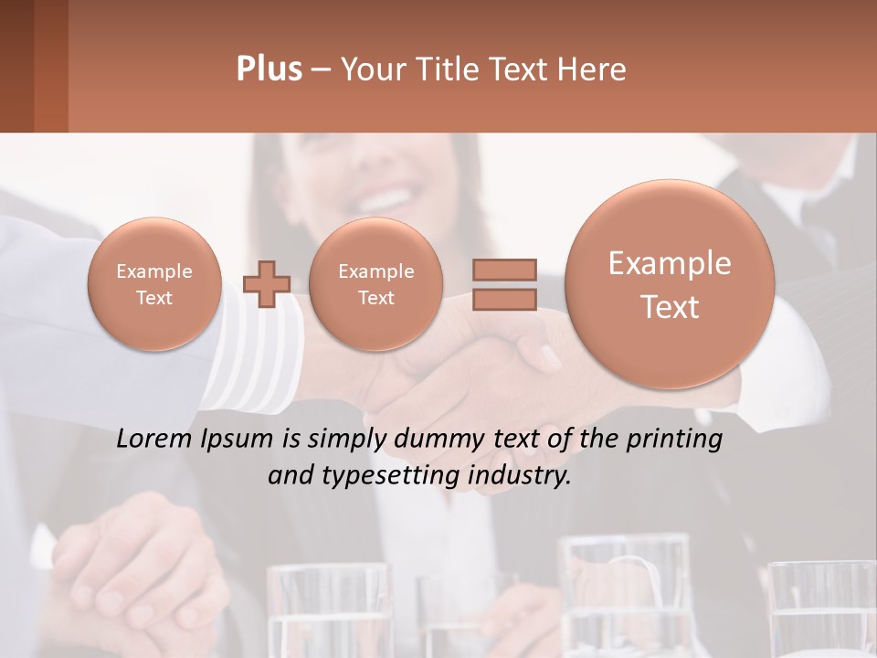A Group Of People Shaking Hands Over A Table PowerPoint Template