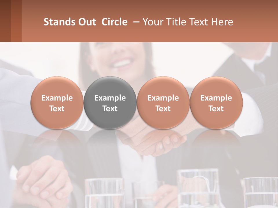 A Group Of People Shaking Hands Over A Table PowerPoint Template