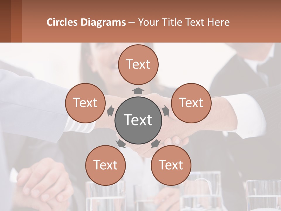 A Group Of People Shaking Hands Over A Table PowerPoint Template