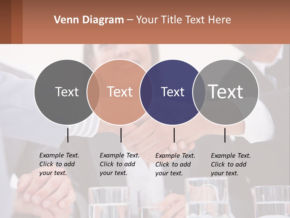 A Group Of People Shaking Hands Over A Table PowerPoint Template