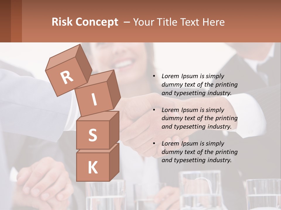 A Group Of People Shaking Hands Over A Table PowerPoint Template