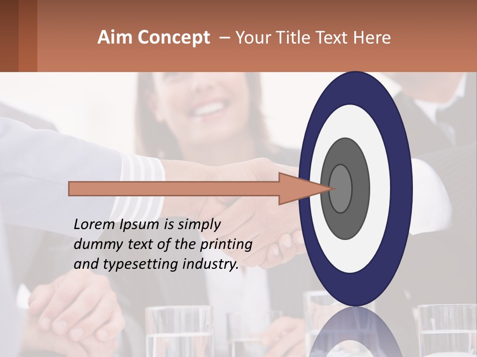 A Group Of People Shaking Hands Over A Table PowerPoint Template