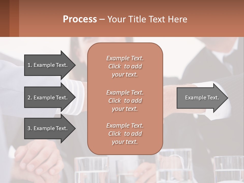 A Group Of People Shaking Hands Over A Table PowerPoint Template