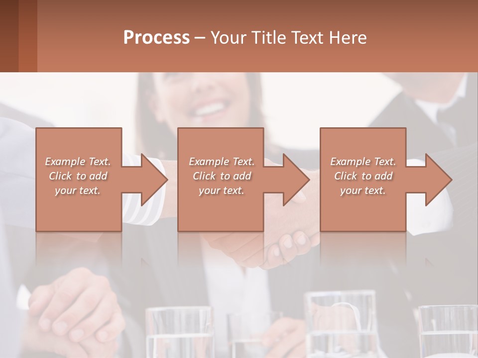 A Group Of People Shaking Hands Over A Table PowerPoint Template