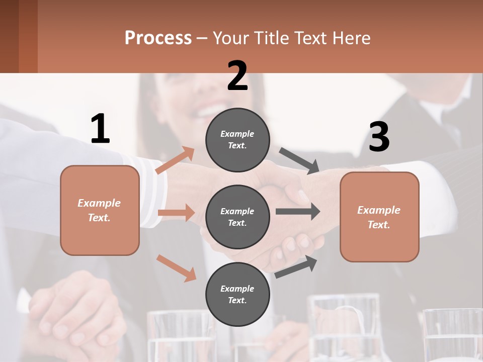 A Group Of People Shaking Hands Over A Table PowerPoint Template