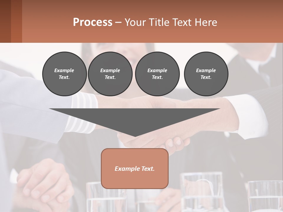 A Group Of People Shaking Hands Over A Table PowerPoint Template