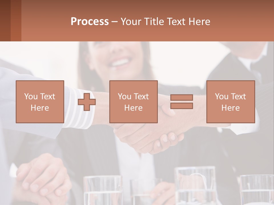 A Group Of People Shaking Hands Over A Table PowerPoint Template