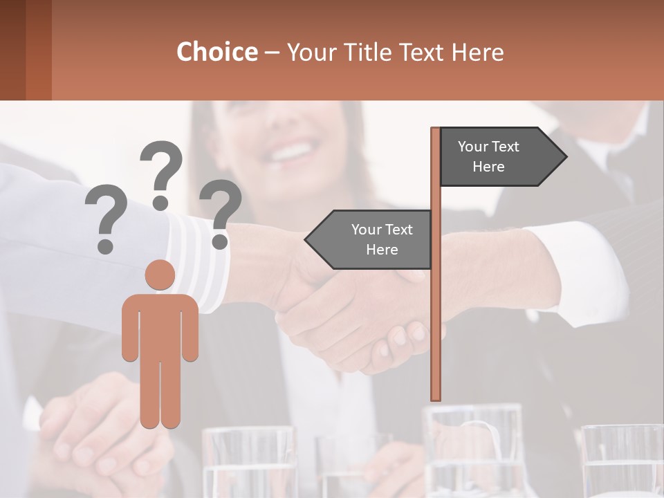 A Group Of People Shaking Hands Over A Table PowerPoint Template