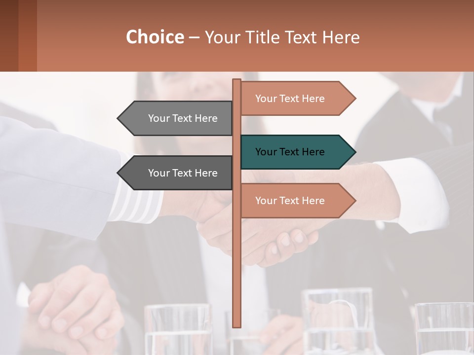 A Group Of People Shaking Hands Over A Table PowerPoint Template