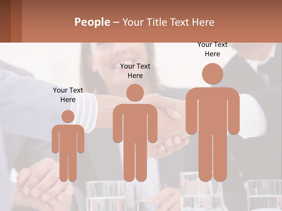 A Group Of People Shaking Hands Over A Table PowerPoint Template