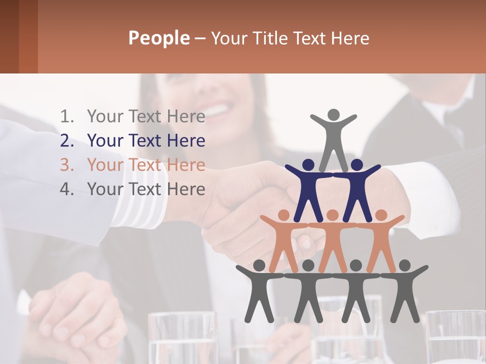 A Group Of People Shaking Hands Over A Table PowerPoint Template