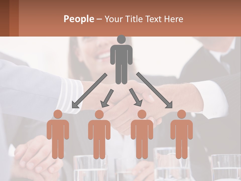 A Group Of People Shaking Hands Over A Table PowerPoint Template