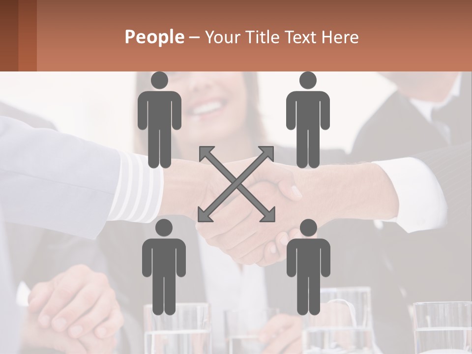A Group Of People Shaking Hands Over A Table PowerPoint Template