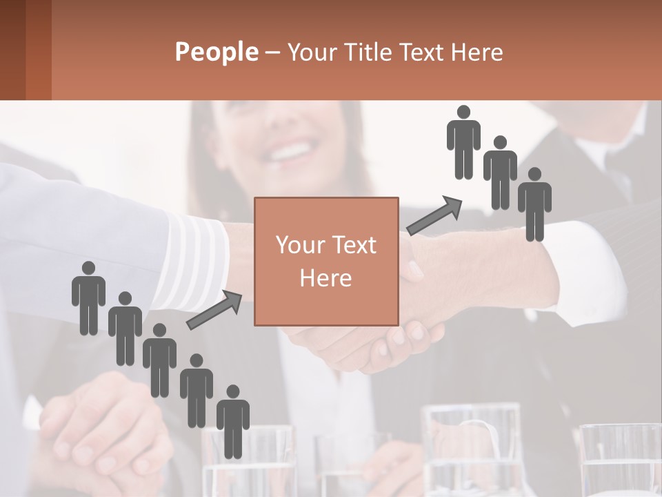 A Group Of People Shaking Hands Over A Table PowerPoint Template