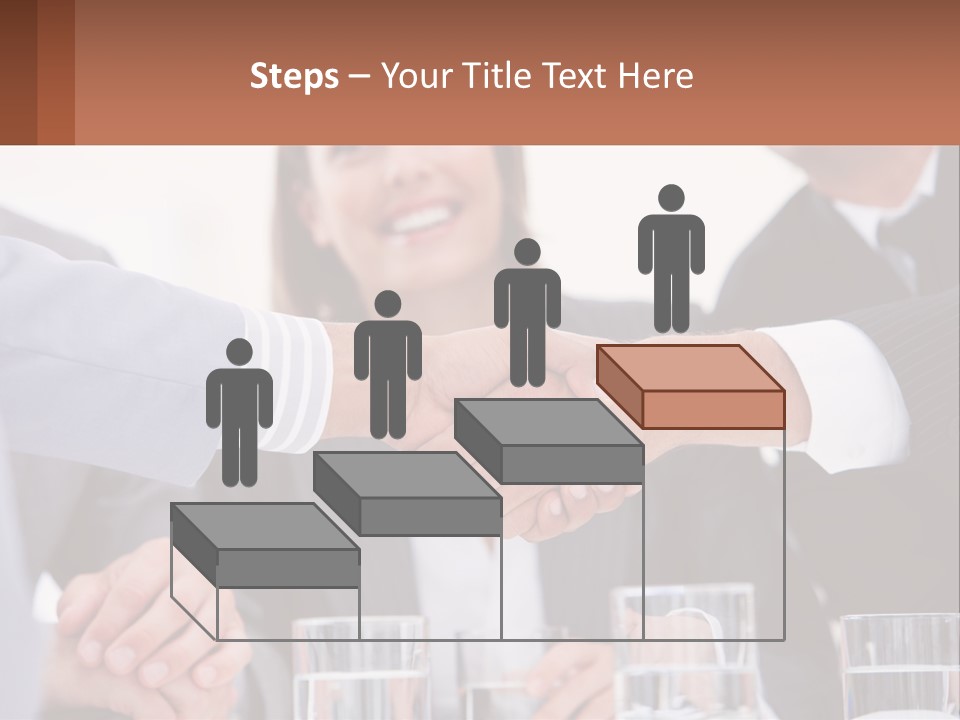 A Group Of People Shaking Hands Over A Table PowerPoint Template