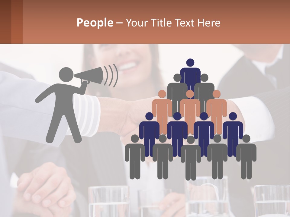 A Group Of People Shaking Hands Over A Table PowerPoint Template
