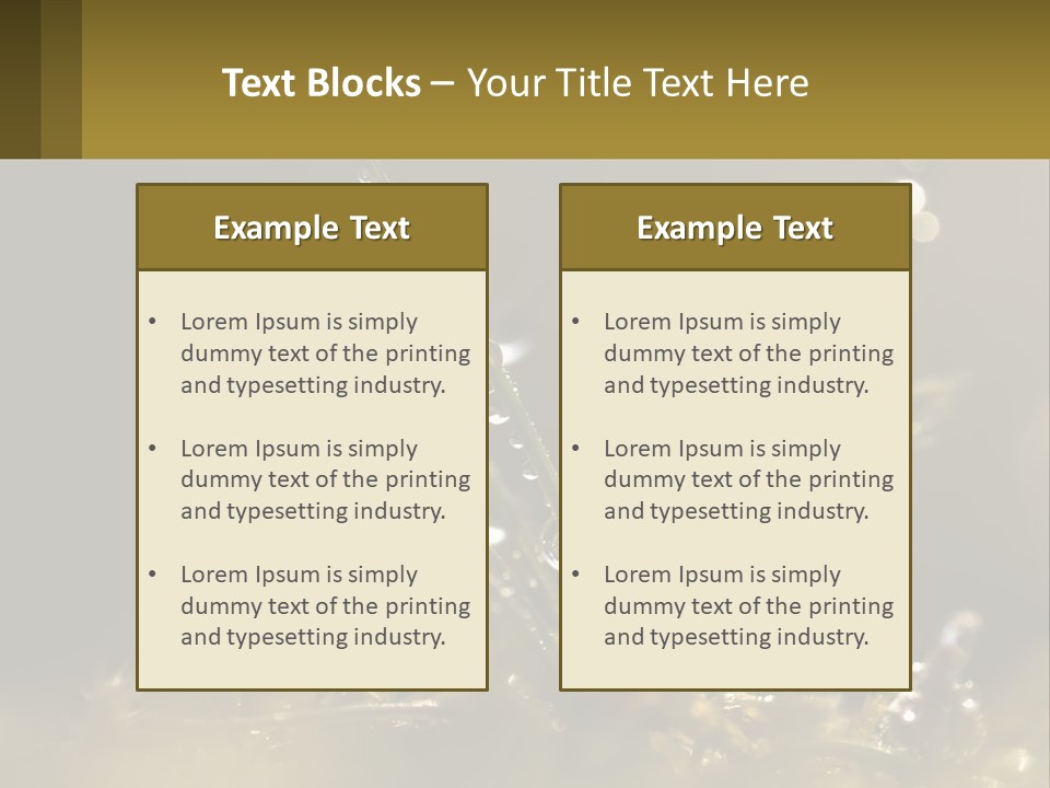 A Plant With Drops Of Water On It PowerPoint Template