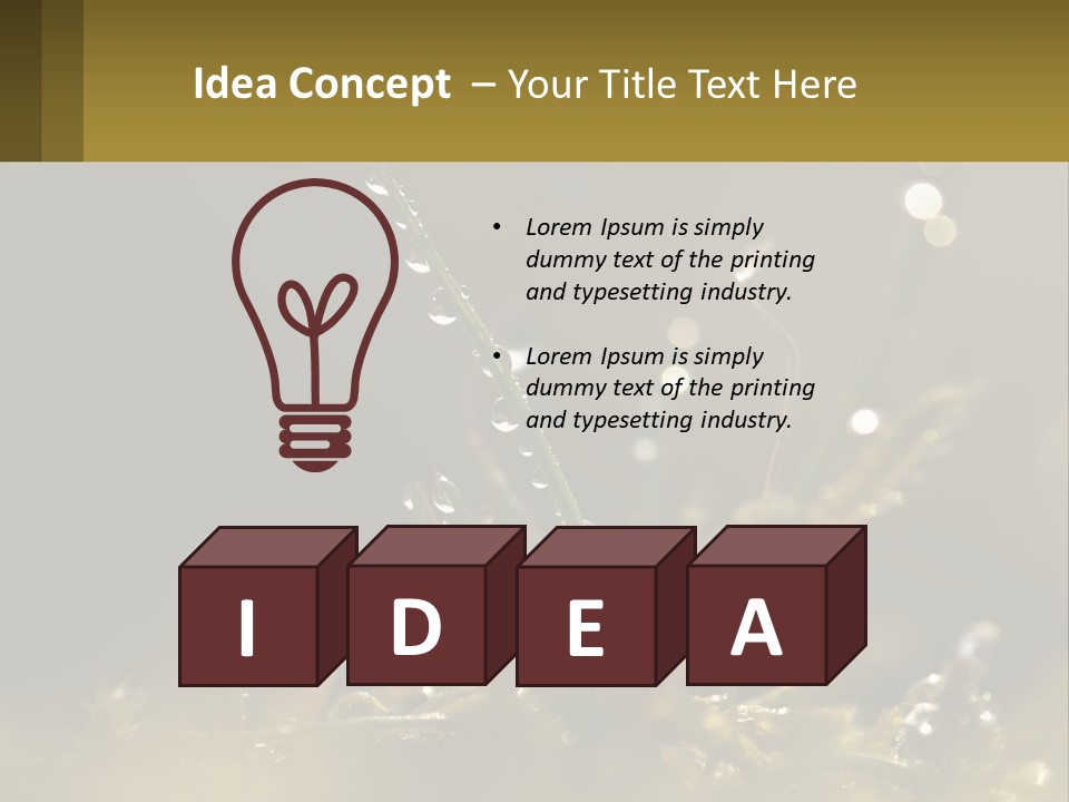 A Plant With Drops Of Water On It PowerPoint Template