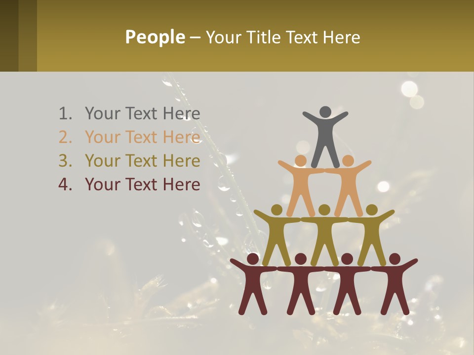 A Plant With Drops Of Water On It PowerPoint Template