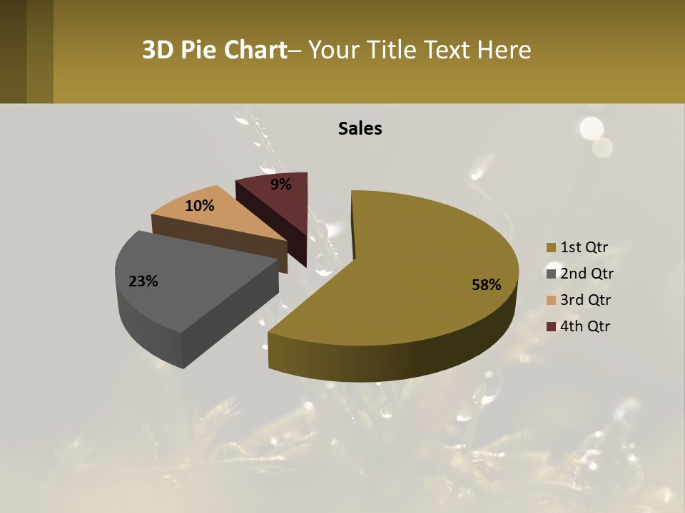 A Plant With Drops Of Water On It PowerPoint Template