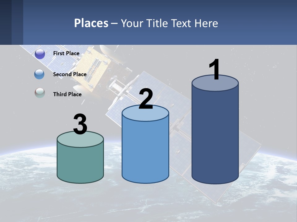 An Image Of A Satellite In Space With The Earth In The Background PowerPoint Template
