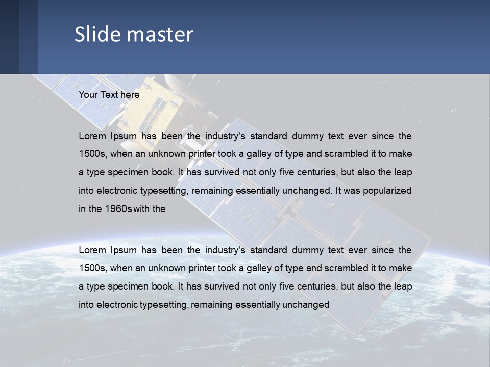 An Image Of A Satellite In Space With The Earth In The Background PowerPoint Template