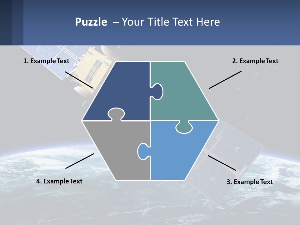An Image Of A Satellite In Space With The Earth In The Background PowerPoint Template