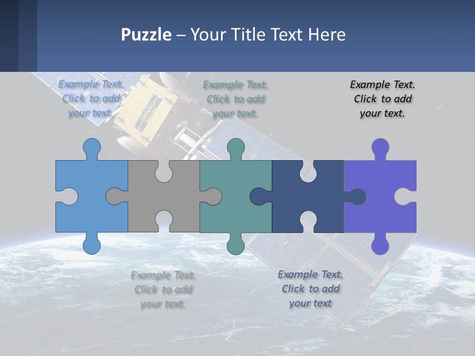 An Image Of A Satellite In Space With The Earth In The Background PowerPoint Template